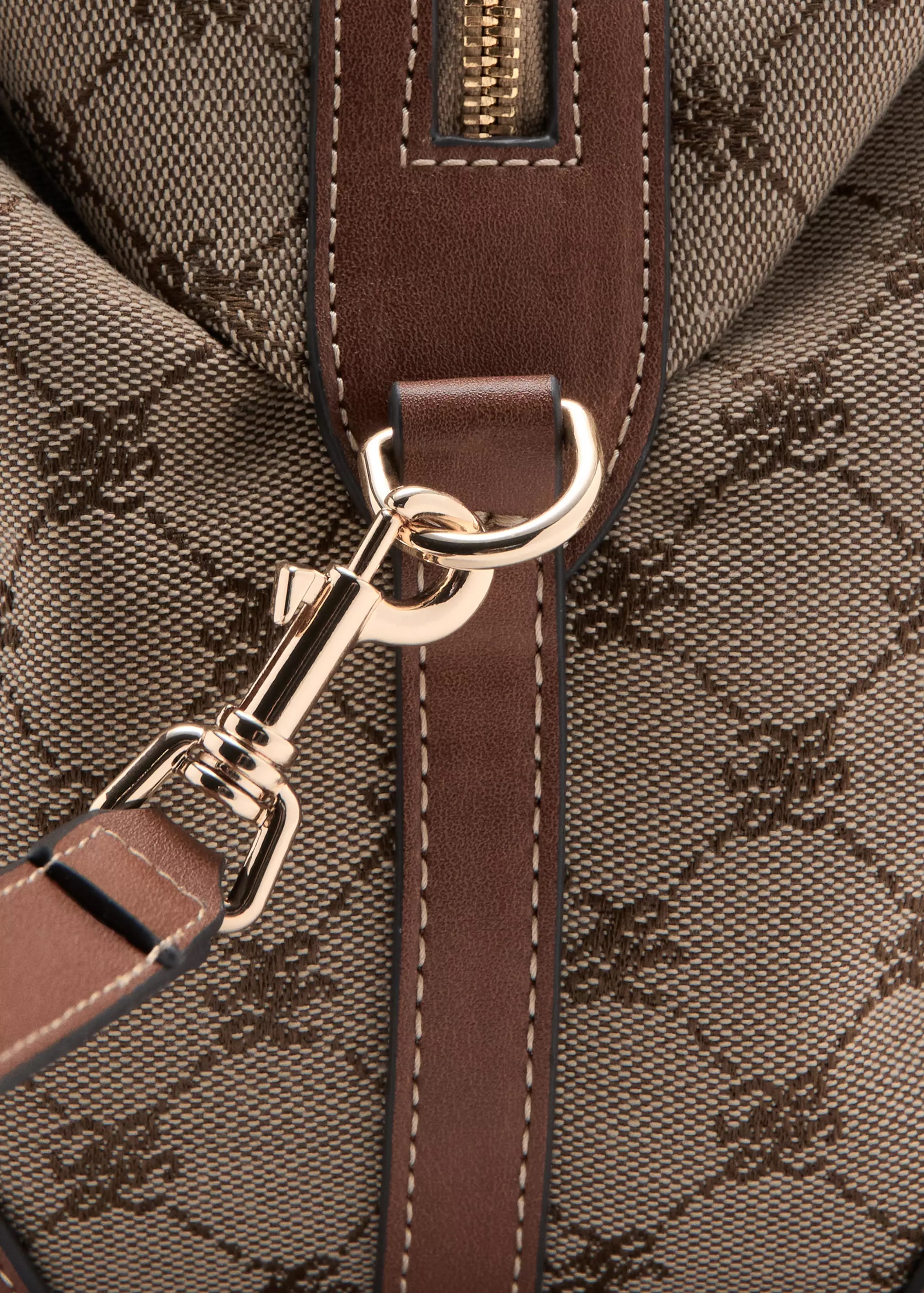 MNG Dark Brown Suede Tote with Side Pockets