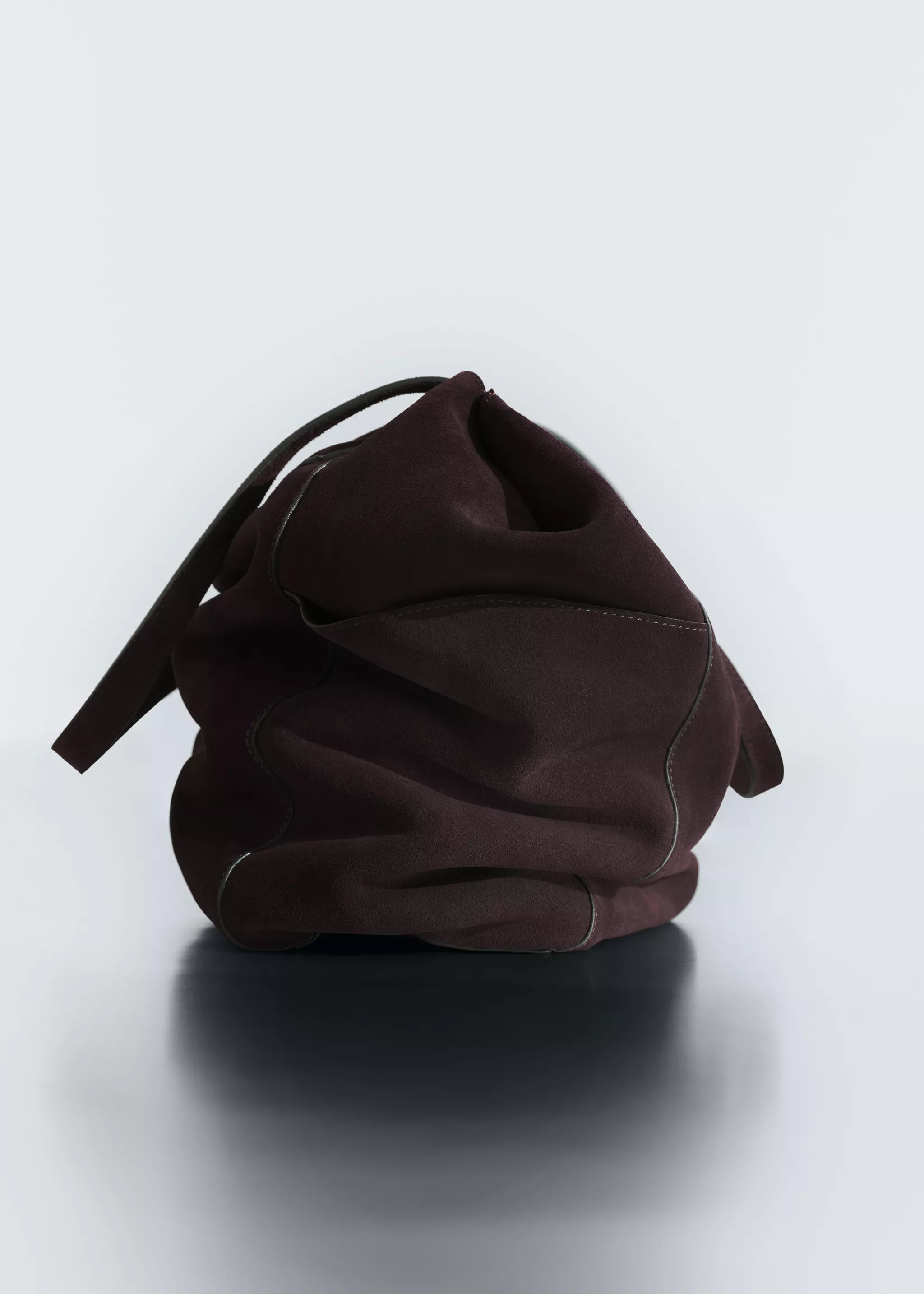 MNG Black Leather Hobo Bag Interior MNG Stamp